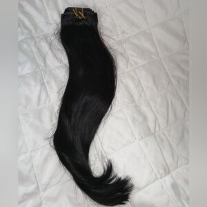 Maxita 100% Remy Human Hair 16" Extensions Jet Black Invisi Edge Clip Ins